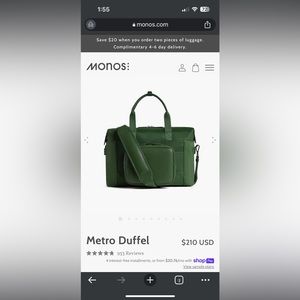 Monos Metro Duffel Juniper Green